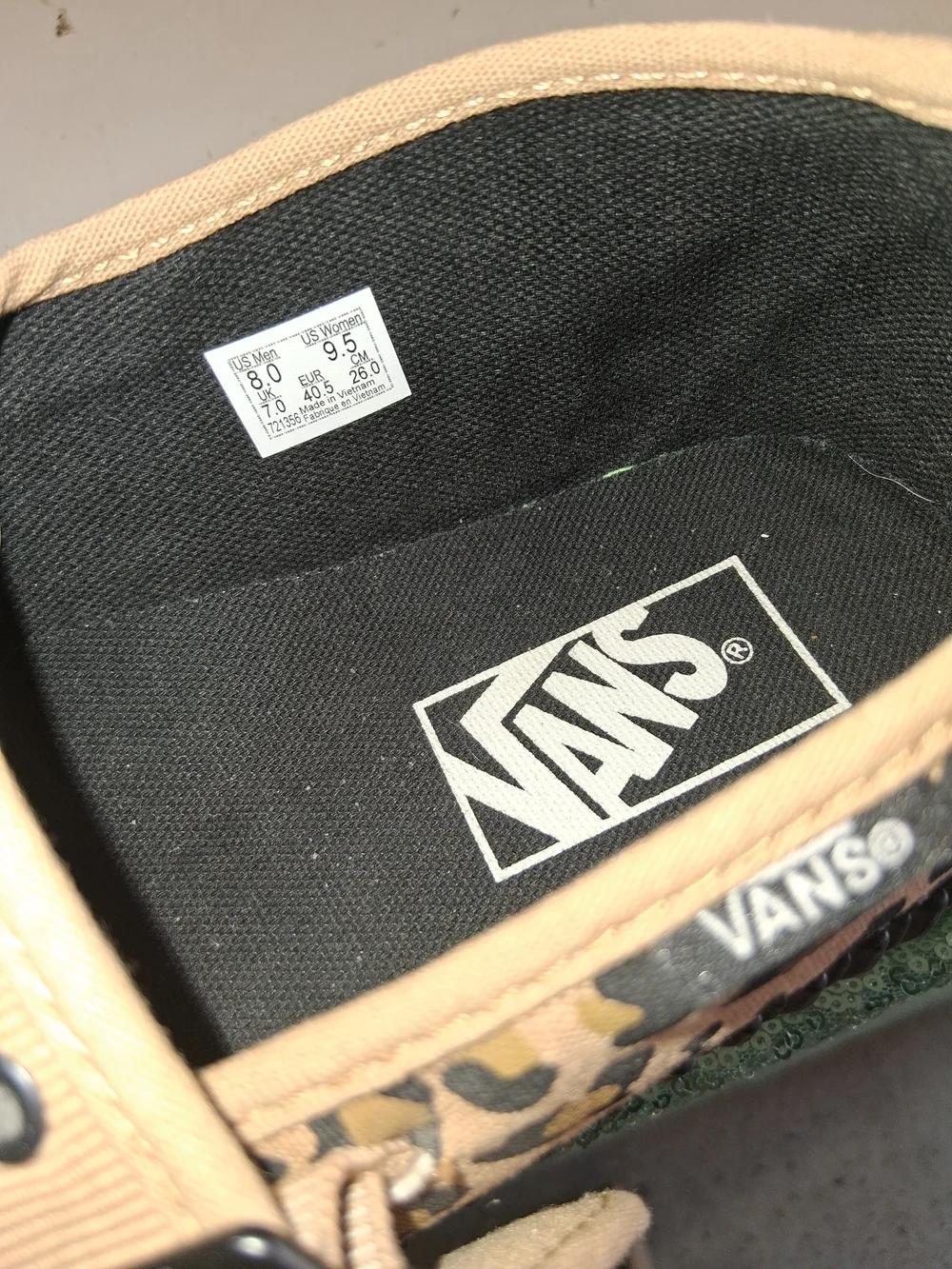 Vans Leopard Print Mary Jane Platform Shoes - Tan and Black